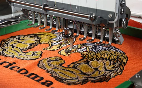 08.Pull (cloth) paper on embroidery machine just right,